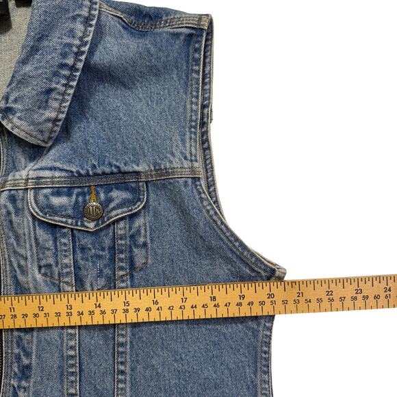 Vintage 1996 Warner Bros Studio Store Looney Tunes Embroidered Denim Vest XL - Picture 8 of 9